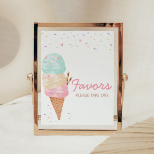 Ice Cream Baby Shower Favours Poster