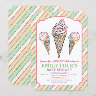 Ice Cream Baby Shower Invitation