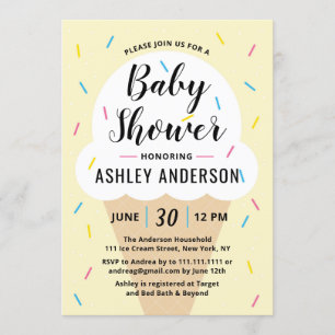 Ice Cream Baby Shower Invitation
