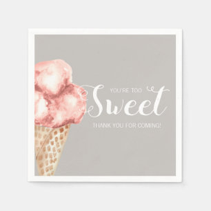 Ice cream Baby shower party You're too Sweet  Napkin