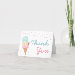 Ice Cream Baby Shower Thank You Card