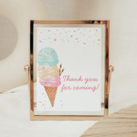 Ice Cream Baby Shower Thank you for Coming