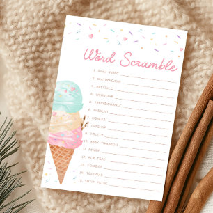 Ice Cream Baby Shower Word Scramble Game