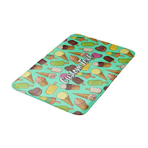 Ice Cream Background Bath Mat