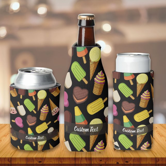 Ice Cream Background Bottle Cooler (Creator Uploaded)