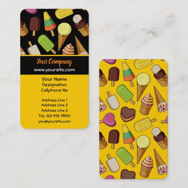 Ice Cream Background Business Card (Front/Back)