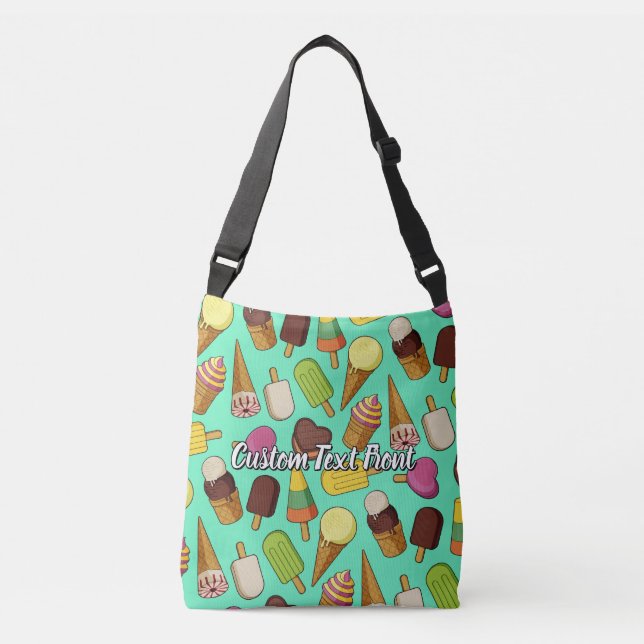 Ice Cream Background Crossbody Bag (Front)