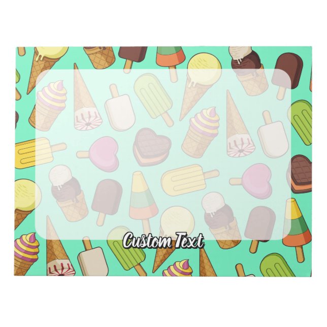 Ice Cream Background Notepad (Front)