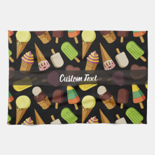 Ice Cream Background Tea Towel