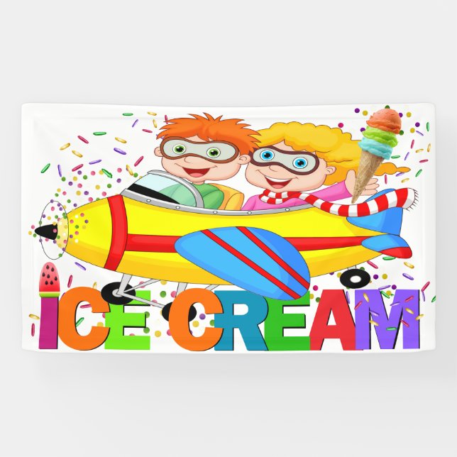 ICE Cream Banner (Aeroplane Series) (Horizontal)