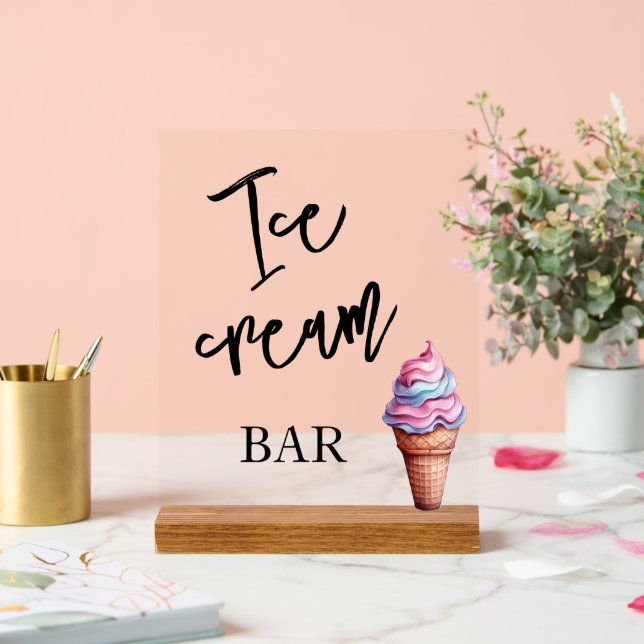 Ice cream bar wedding Acrylic sign (Wedding)