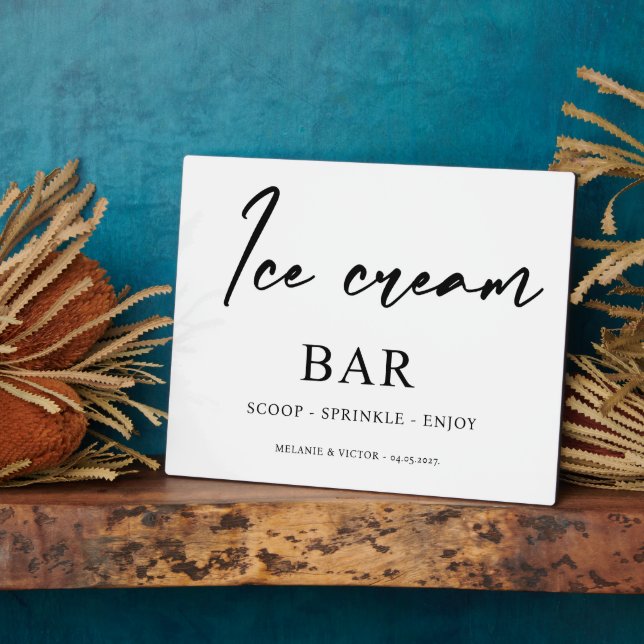 Ice cream Bar Wedding Sign  Plaque (Side)