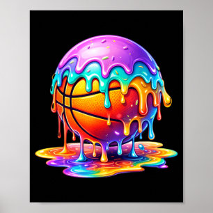Ice Cream Basball Drip Boys Girls Kids Sport Poster