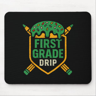 Ice Cream Baseball Drip First Grade Boys Back To S Mouse Mat