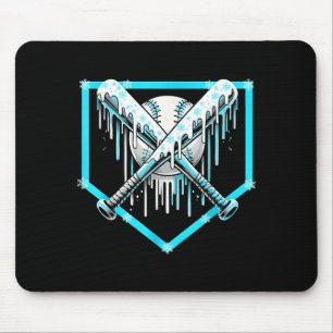 Ice Cream Baseball Drip Home Plate Bats Cool For B Mouse Mat