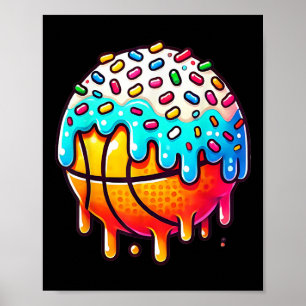 Ice Cream Basketball Drip Boys Girls Kids Basketba Poster