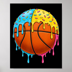 Ice Cream Basketball Drip With Colourful Sprinkles Poster