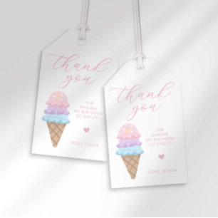 Ice Cream Birthday Favour Tags