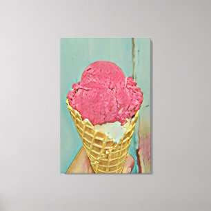 Ice cream birthday gift canvas print