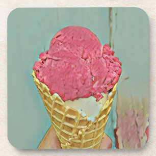 Ice cream birthday gift coaster