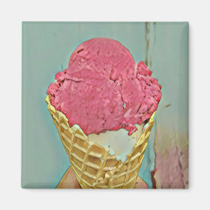 Ice cream birthday gift magnet