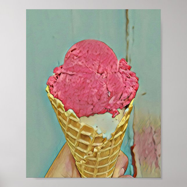 Ice cream birthday gift poster (Front)