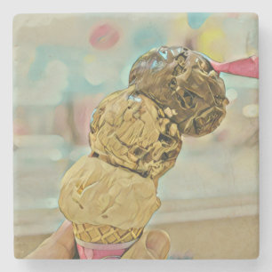 Ice cream birthday gift stone coaster