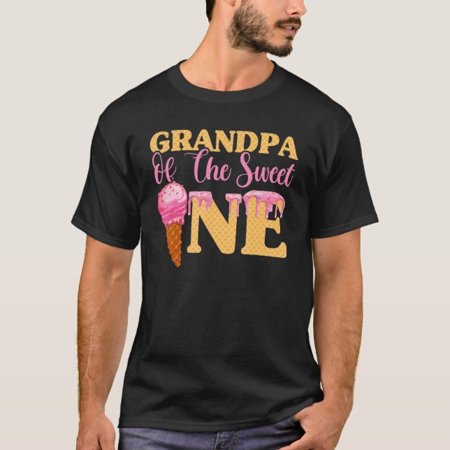 Ice Cream Birthday Girl Men  Grandpa Of The Sweet  T-Shirt (Front)