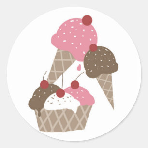 Ice Cream Birthday Labels Sticker