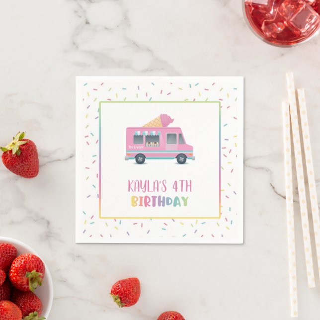 Ice Cream Birthday Napkin (Insitu)