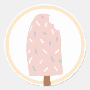 Ice Cream Birthday Party Favour Classic Round Sticker