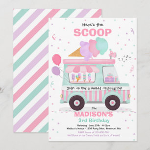 Ice Cream Birthday Party Ice Cream Truck Birthday Invitation
