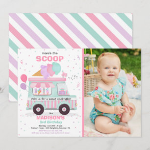 Ice Cream Birthday Party Ice Cream Truck Birthday  Invitation