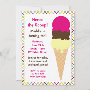 Ice Cream Birthday Party Invitation