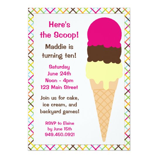 Ice Cream Birthday Party Invitation