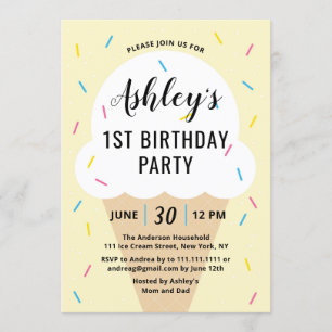 Ice Cream Birthday Party Invitation