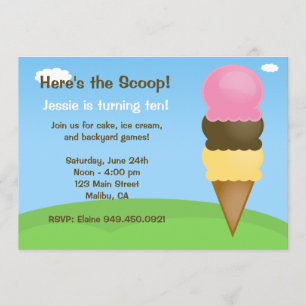Ice Cream Birthday Party Invitation