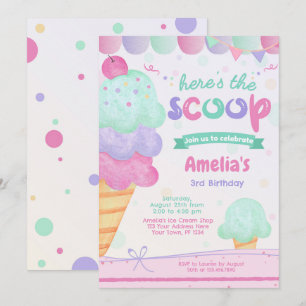 Ice Cream Birthday Party Invitation