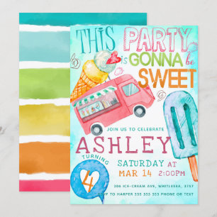 Ice Cream Birthday Party Invitation