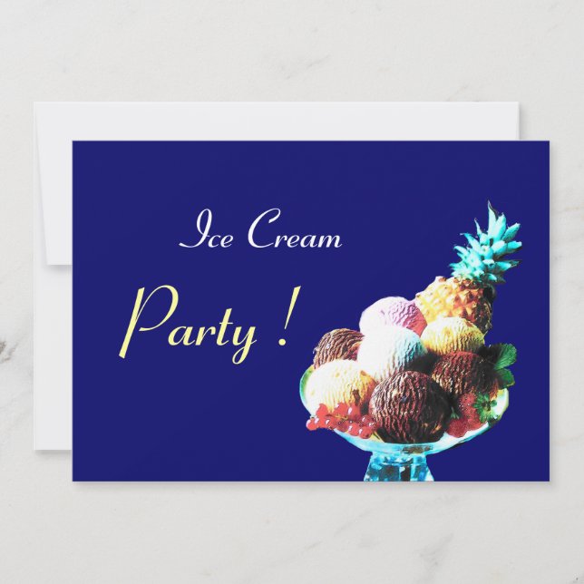 ICE CREAM BIRTHDAY PARTY INVITATION (Front)
