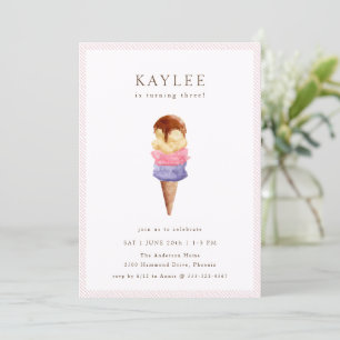 Ice Cream Birthday Party Invitation