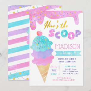 Ice Cream Birthday Party Invitation Two Sweet 