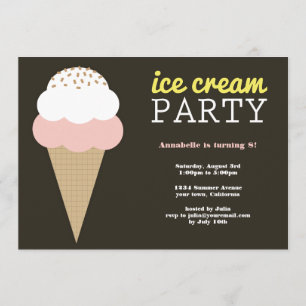Ice Cream Birthday Party Invitations