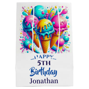 ice cream birthday party medium gift bag