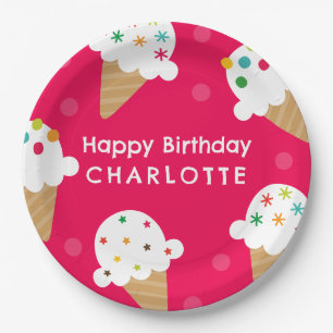Ice Cream Birthday Party Paper Plate