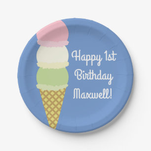 Ice Cream Birthday Party Paper Plate