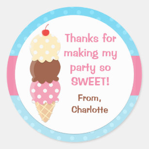 Ice Cream Birthday Party Sticker
