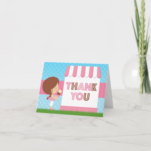 Ice Cream Birthday Party Thank You (Front)