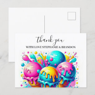 ice cream birthday party Thank You Card
