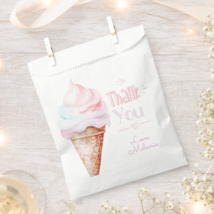 Ice cream birthday party thank you favour bags